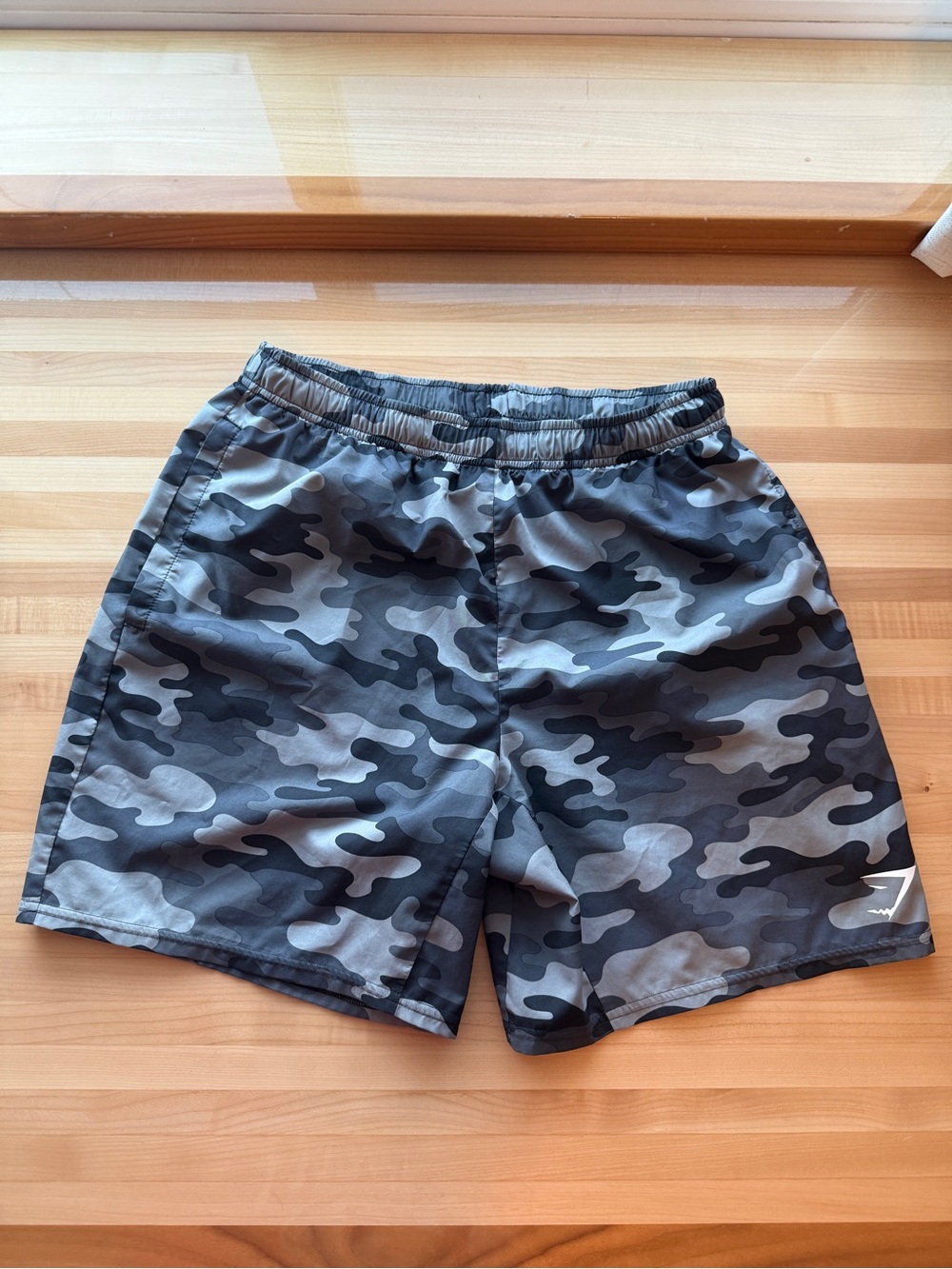 Gymshark Gray & Black Camo Training Shorts